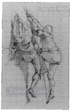  Figuras Arte - Estudio para el asedio de Gibraltar Figuras Escalada Batería flotante Colonial Nueva Inglaterra Retrato John Singleton Copley